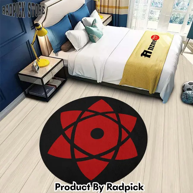 Sasuke mangekyou round rug custom anime circle carpet  rp0000082